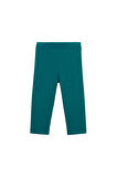 Koyu Petrol Basic Kız Çocuk Diz Altı Tayt Kapri