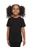 Siyah Basic Unisex Çocuk Sıfır Yaka Kısa Kollu Tişört