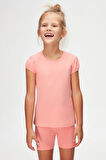 Somon Basic Kız Çocuk Sıfır Yaka Karpuz Kol Tişört