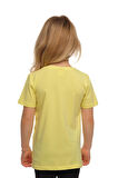 Açık Sarı Basic Unisex Çocuk Sıfır Yaka Kısa Kollu Tişört