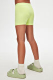 Neon Sarı Basic Kız Çocuk Dans Şort
