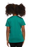 Koyu Yeşil Basic Unisex Çocuk Sıfır Yaka Kısa Kollu Tişört