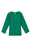 Yeşil Basic  Çıtçıtlı Uzun Kollu Bebek Tişört