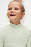 Soft Yeşil Basic Kışlık Yarım Balıkçı Yaka Uzun Kollu Kız Çocuk Tişört