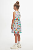 Cartoon Network Kız Çocuk Desenli Kolsuz Elbise