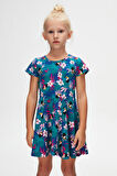 Tropical Parrot Kız Çocuk Desenli Kısa Kollu Elbise