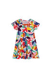 Cutouts Foliage Kız Çocuk Desenli Kısa Kollu Elbise