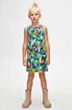 Tropical Zoo Kız Çocuk Desenli Kolsuz Elbise