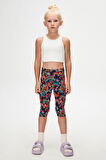 Brave & Happy Kız Çocuk Desenli Diz Altı Tayt Kapri