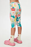 Spring Cactus Kız Çocuk Desenli Diz Altı Tayt Kapri