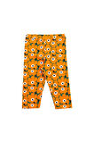 Turuncu Flower Clouds Kız Çocuk Desenli Diz Altı Tayt Kapri