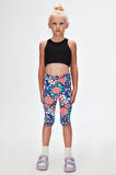 Neon Garden Kız Çocuk Desenli Diz Altı Tayt Kapri