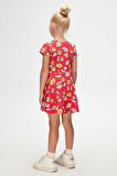 So Cool Kız Çocuk Desenli Kısa Kollu Elbise