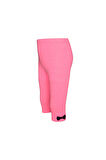 Fosfor Fuşya Basic Kız Çocuk Fiyonklu Diz Altı Tayt Kapri