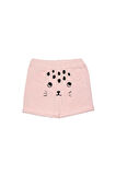 Açık Pudra Kanguru Cepli Kız Çocuk Şort