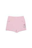 Uçuk pembe İki İplik Fil Baskılı Cepli Kız Çocuk Şort