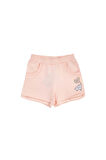 Açık Pudra İki İplik Fil Baskılı Cepli Kız Çocuk Şort