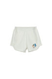 Ekru İki İplik Deniz Atı Baskılı Kız Çocuk Şort