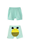 Mint Arı Baskılı Kız Çocuk Şort