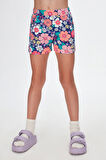 Kız Çocuk Neon Garden Desen Cepli Şort