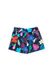 Tropic Hibiscus Kız Çocuk Desenli Cepli Şort