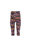 Colorful Waves Kız Çocuk Desenli Diz Altı Tayt Kapri