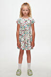 Fairy Garden Kız Çocuk Desenli Kısa Kollu Elbise