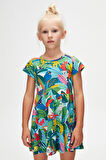 Tropical Zoo Kız Çocuk Desenli Kısa Kollu Elbise