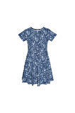 Midnight Garden Kız Çocuk Desenli Kısa Kollu Elbise