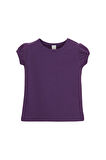 Mor Basic Kız Bebek Çıtçıtlı Sıfır Yaka Karpuz Kol Tişört