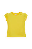 Sarı Basic Kız Bebek Çıtçıtlı Sıfır Yaka Karpuz Kol Tişört