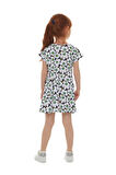 Painterly Floral Kız Çocuk Desenli Kısa Kollu Elbise