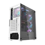 Zoko Melody White 4x12cm Autoring Rainbow Fanlı Temperli Cam Mesh Panel Bilgisayar Kasası
