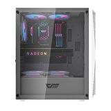 Zoko Melody White 4x12cm Autoring Rainbow Fanlı Temperli Cam Mesh Panel Bilgisayar Kasası