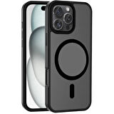 Apple iPhone 16 Pro Max Kılıf Mat Arka Yüzey Wireless Şarj Özellikli Sio Kapak