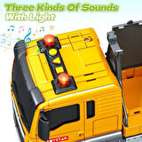 1:12 Sürtmeli Sesli Işıklı 360 Derece Dönebilen Taşıyıcı Oyuncak Ekskavatör