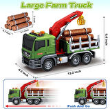 1:12 Sürtmeli Sesli Işıklı Fonksiyonel Oyuncak Kütük Taşıyıcı Kamyon 