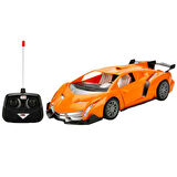 1:18 Ölçek USB Şarjlı Işıklı Fonksiyonel Turuncu Lambo Oyuncak Araç 