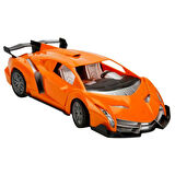 1:18 Ölçek USB Şarjlı Işıklı Fonksiyonel Turuncu Lambo Oyuncak Araç 