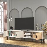Marin Tv Ünitesi Tv Sehpası 180 cm Çizgi desenli , Raflı