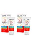Solaris Tüm Cilt Tipleri İçin SPF 50+ Yaşlanma Karşıtı Güneş Koruyucu Krem X2