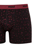 Mavi Grafik Baskılı Siyah Boxer 092631-900