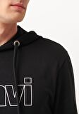 Mavi Logo Baskılı Kapüşonlu Siyah Sweatshirt 065606-900