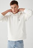 Mavi Kapüşonlu Beyaz Sweatshirt 065809-34519