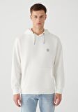 Mavi Kapüşonlu Beyaz Sweatshirt 065809-34519