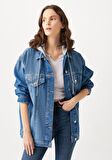 Mavi Lexa Kapüşonlu İndigo Jean Ceket 110641-35265