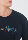 Mavi Rick And Morty Baskılı Koyu Gri Tişört 067110-34314
