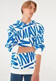 Mavi Baskılı Kapüşonlu Sweatshirt 0610121-620