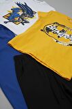 4'lü Batman Baskılı Siyah Tshirt Şort Pantolon Takım