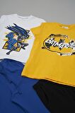 4'lü Batman Baskılı Siyah Tshirt Şort Pantolon Takım
